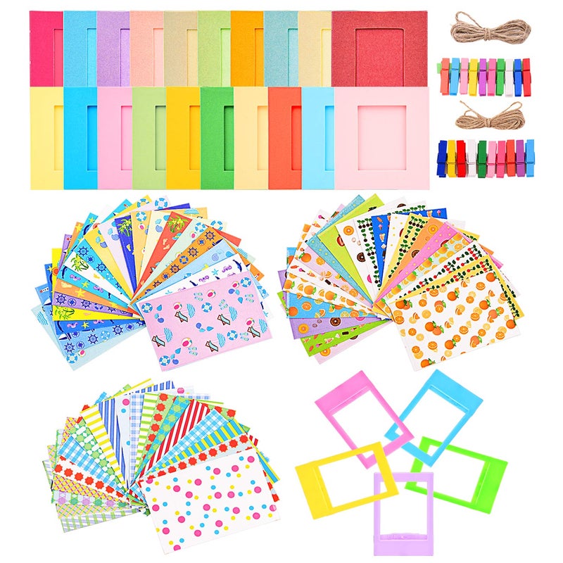 Sunmns 6 in 1 Colorful Bundle Kit Accessories Compatible with Fujifilm Instax Mini 12 11 9 8 90 70 Camera, Accessory Include Film Sticker, Desk Frames, Hanging Frame - Image 1